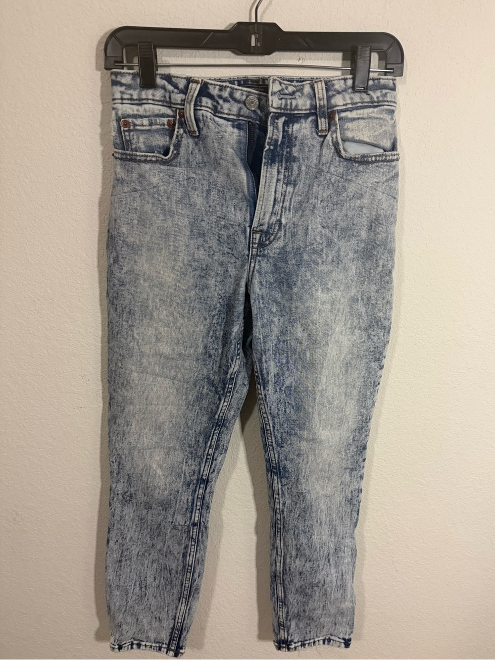 Abercrombie & Fitch Acid Wash Blue High-Rise Slim Jeans